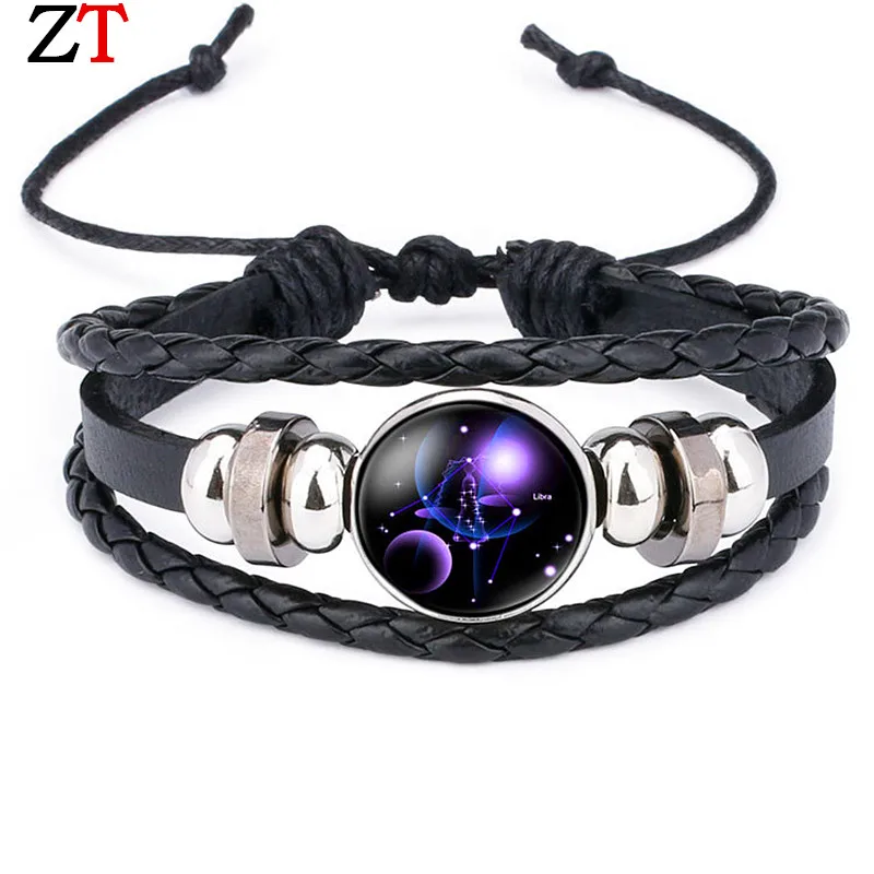 12 Constellations Leather Zodiac Sign beads Bangle Bracelets For Men Boys Jewelry grass charm braclets birthday Gifts wholesale
12 Constellations Leather Zodiac Sign beads Bangle Bracelets For Men Boys Jewelry grass charm braclets birthday Gifts wholesale
