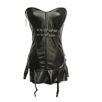 Sapubonva Sexy Black Faux Leather Overbust Corset Top Steampunk Women Dresses Bustier Cincher Corselet Zipper Fashion Style
Sapubonva Sexy Black Faux Leather Overbust Corset Top Steampunk Women Dresses Bustier Cincher Corselet Zipper Fashion Style