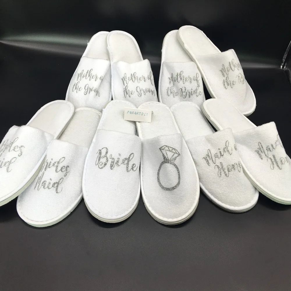 personalized glitter silver wedding bridesmaid bride to be groom spa soft slippers hen night Bachelorette party favors gifts
personalized glitter silver wedding bridesmaid bride to be groom spa soft slippers hen night Bachelorette party favors gifts