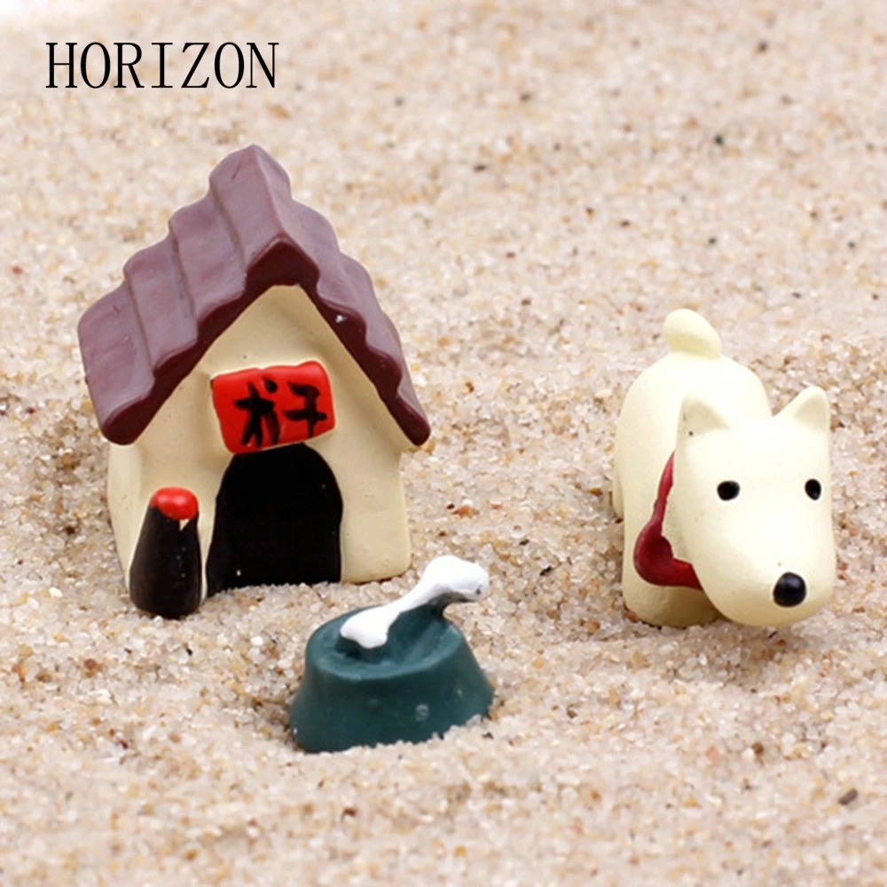 Image 3PCS   Set Cute Resin Dog World Ornaments Accessory Resin Craft Figurines   Miniatures for Home Garden Decoration