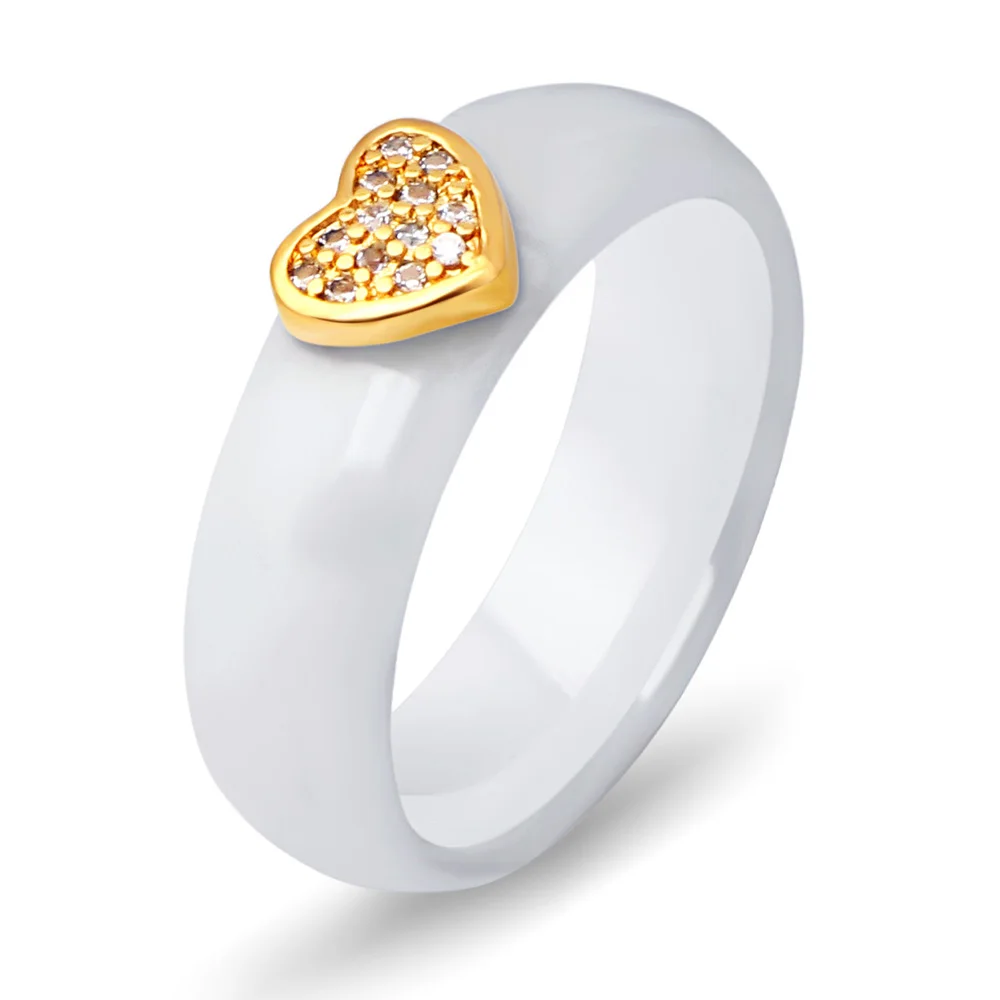 Heart white Black Ceramic Ring CZ Zircon Jewelry Women's Engagement Promise Wedding rings
Heart white Black Ceramic Ring CZ Zircon Jewelry Women's Engagement Promise Wedding rings