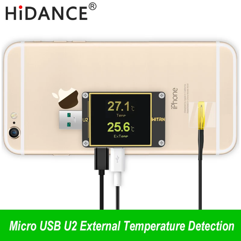 Micro usb jack ntc External temperature probe sensor thermometer for T18 WEB-U2 UD18 Qway-U2p tester voltmeter Ammeter | Инструменты