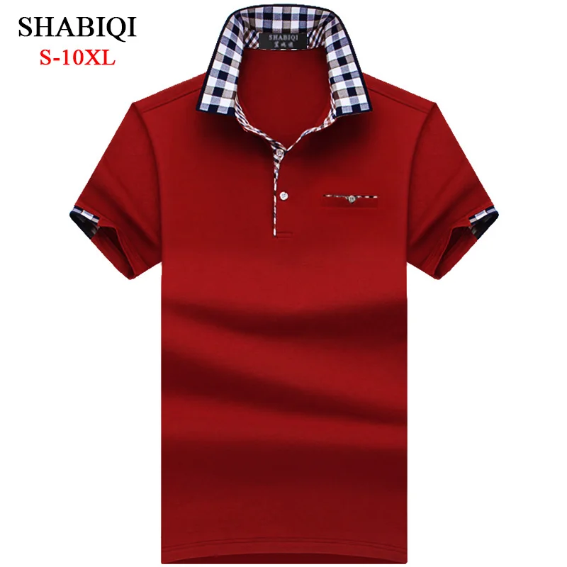Мужская классическая рубашка поло SHABIQI Повседневная с коротким рукавом большие