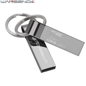 WANSENDA Waterproof USB Flash Drive Metal Pen Drive 4GB 8GB 16GB 32GB 64GB Pendrive