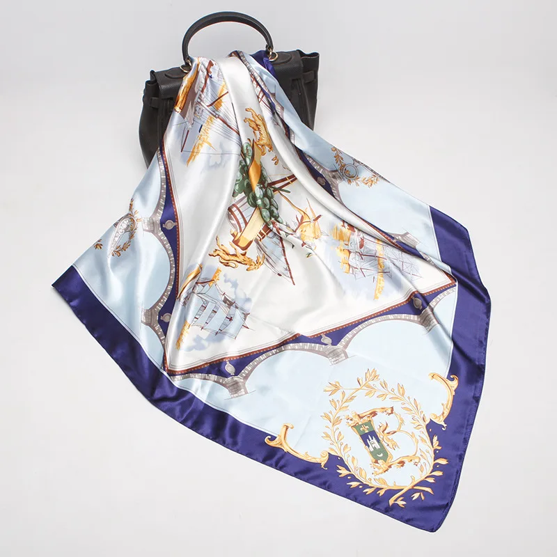 Trendy Sailboat Scarves New Large Square Twill Silk Scarves Shawl Winter Ladies Wraps Imitated 90*90cm
Trendy Sailboat Scarves New Large Square Twill Silk Scarves Shawl Winter Ladies Wraps Imitated 90*90cm