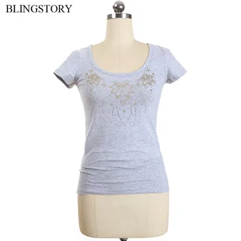 BLINGSTORY High Quality Summer Bead Cotton T-shirt Short Sleeve O-neck Plus Size Women Tee Tops
BLINGSTORY High Quality Summer Bead Cotton T-shirt Short Sleeve O-neck Plus Size Women Tee Tops