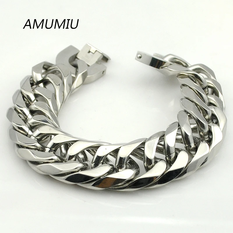 AMUMIU 22cm 22mm width, Men Bracelet Fashion Christmas Gift 316L Stainless Steel Chain Bracelets for Punk,Rock, Wholesale HZB059
AMUMIU 22cm 22mm width, Men Bracelet Fashion Christmas Gift 316L Stainless Steel Chain Bracelets for Punk,Rock, Wholesale HZB059