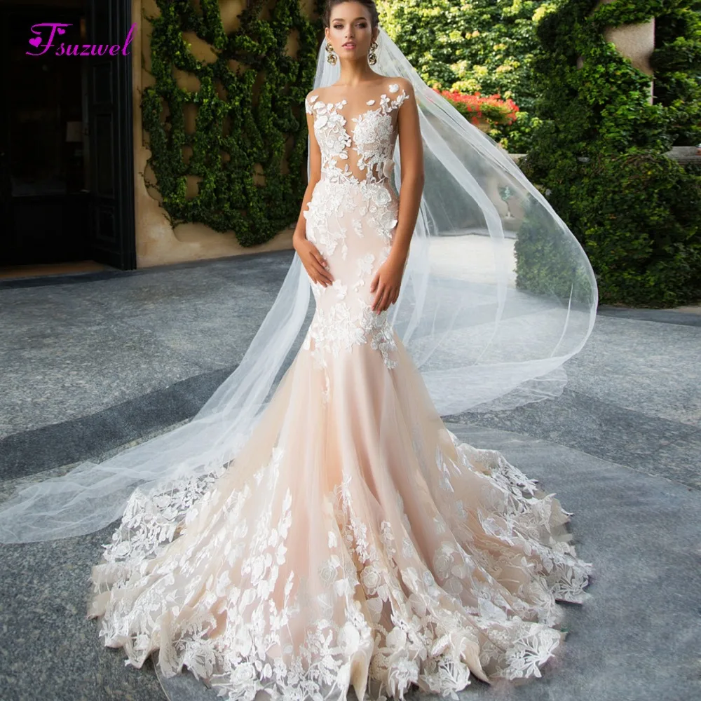 Fsuzwel Scoop Neck Robe De Mariage Cap Sleeve Mermaid Wedding Dresses 2019 Luxury Appliques Princess Bride Gown Vestido de Noiva
Fsuzwel Scoop Neck Robe De Mariage Cap Sleeve Mermaid Wedding Dresses 2019 Luxury Appliques Princess Bride Gown Vestido de Noiva