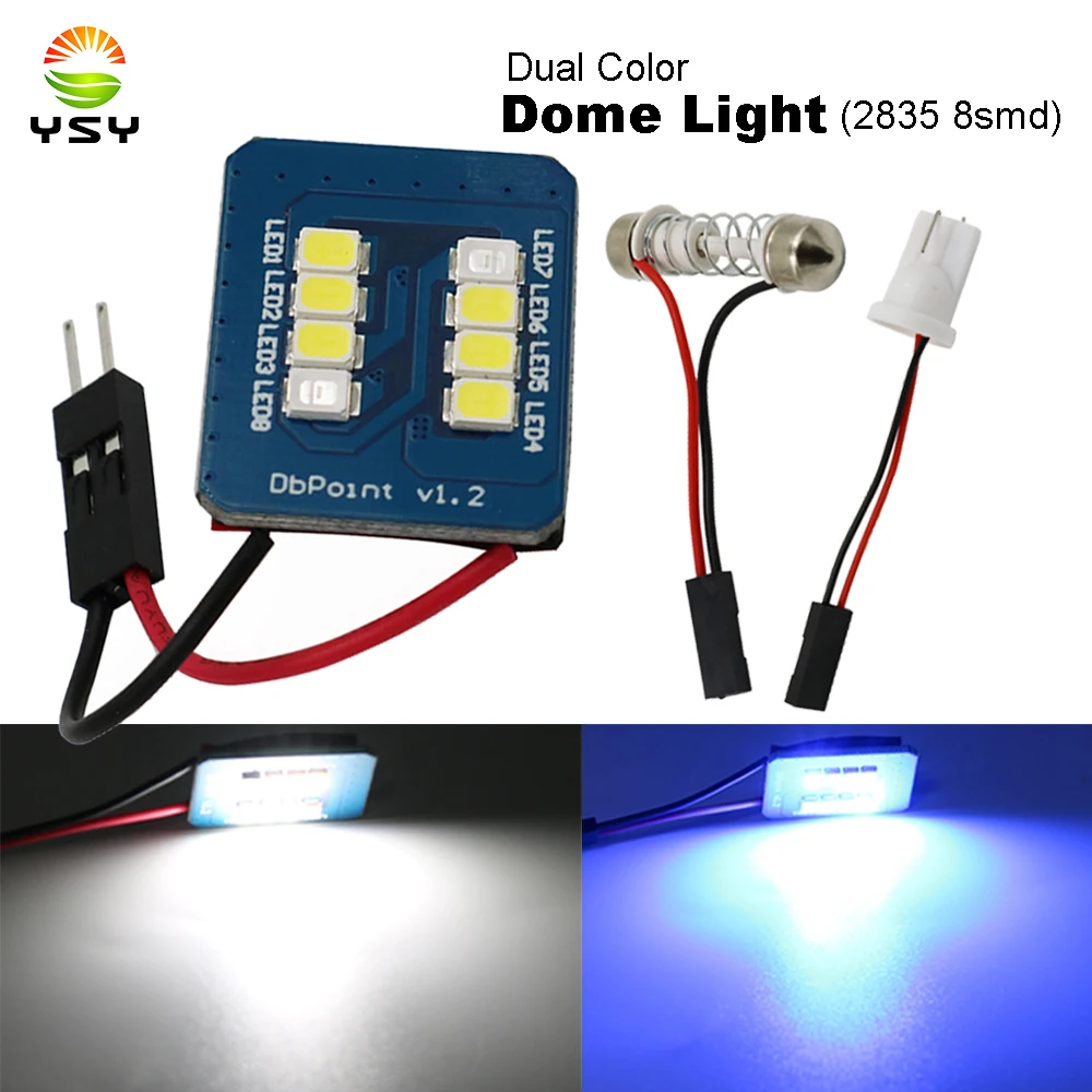 1xDual color 2835 8 smd LED Panel Light canbus Car Reading Map Lamp Auto Dome Interior Bulb with T10 Adapter Festoon Base 12V DC
1xDual color 2835 8 smd LED Panel Light canbus Car Reading Map Lamp Auto Dome Interior Bulb with T10 Adapter Festoon Base 12V DC