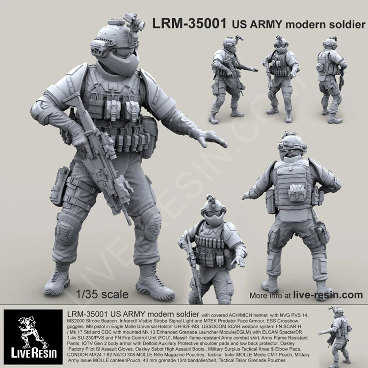 1/35 US ARMY modern soldier # 1, Resin Model Soldier figure GK, Modern soldier, Unassembled and unpainted kit
1/35 US ARMY modern soldier # 1, Resin Model Soldier figure GK, Modern soldier, Unassembled and unpainted kit