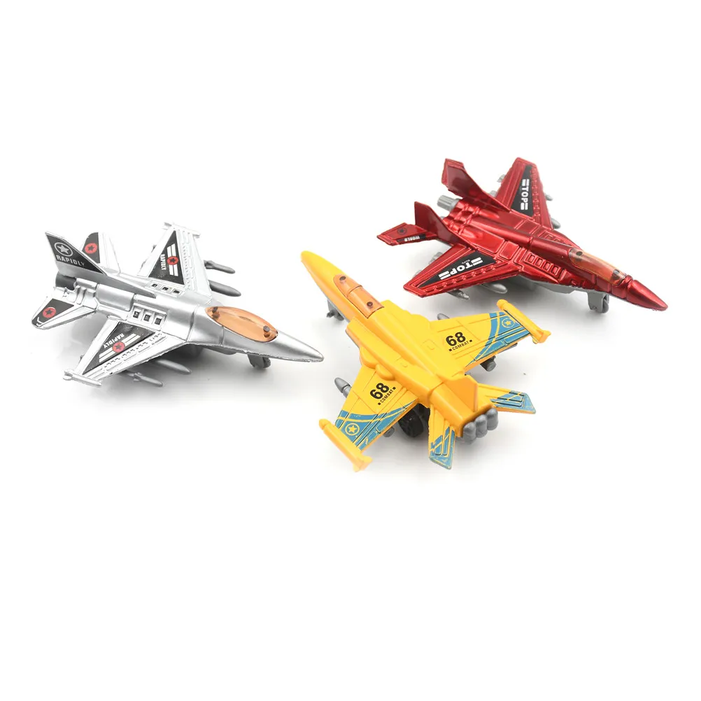 Plastic Highly Simulation Exquisite Workmanship Sturdy Airplane Model Weiyiroty Pull Back Airplane Model for Gift Decoration Collection Children J-10 fighter-silver