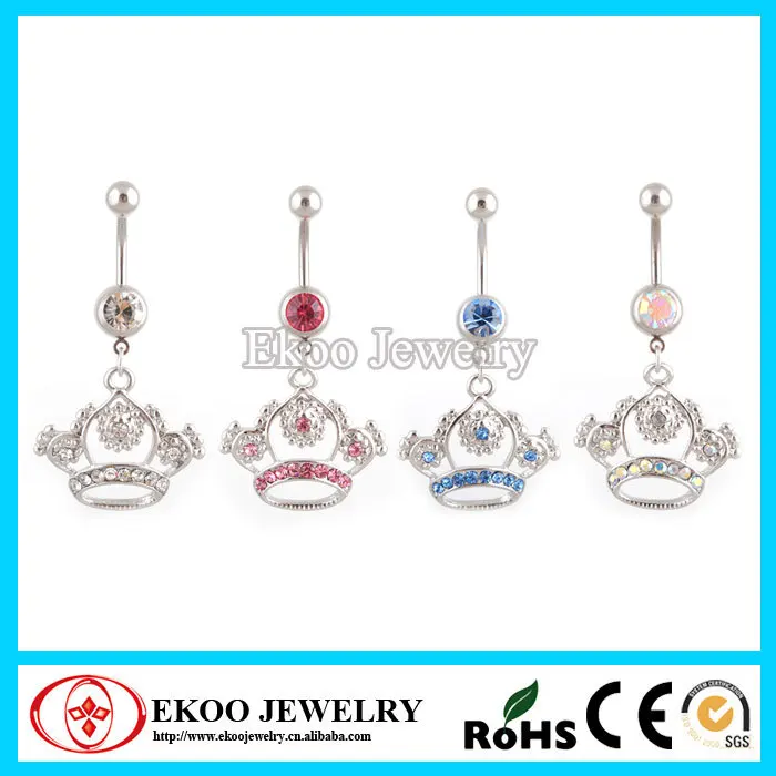 316L Surgical Steel Multi-paved Gem Royal Crown Navel Ring Mixed Colors Lot of 10pcs Body Jewelry
316L Surgical Steel Multi-paved Gem Royal Crown Navel Ring Mixed Colors Lot of 10pcs Body Jewelry