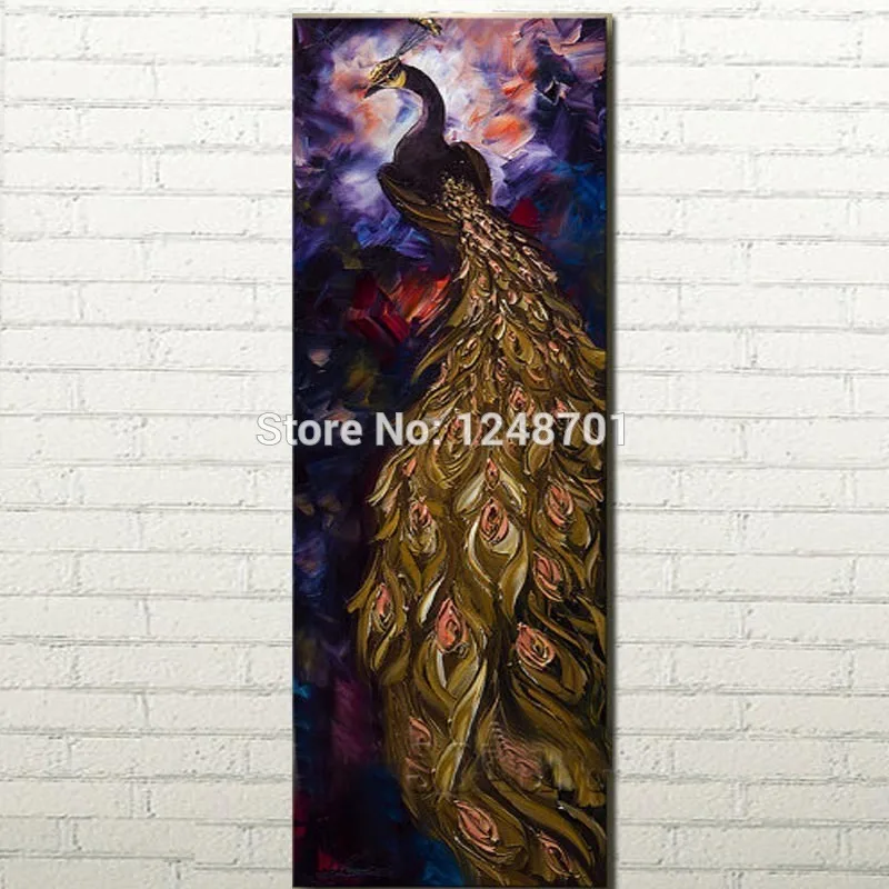 Modern Art palette knife golden peacock impasto oil painting on canvas by handmade
Modern Art palette knife golden peacock impasto oil painting on canvas by handmade