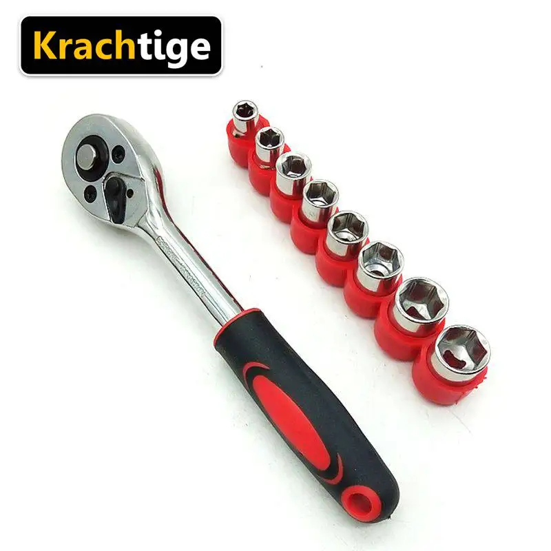 Krachtige 1/4 Inch Torque Ratchet Wrench Set Repair Tool For Vehicle Bicycle Bike Socket Wrench Kit Tool + 8 socket
Krachtige 1/4 Inch Torque Ratchet Wrench Set Repair Tool For Vehicle Bicycle Bike Socket Wrench Kit Tool + 8 socket