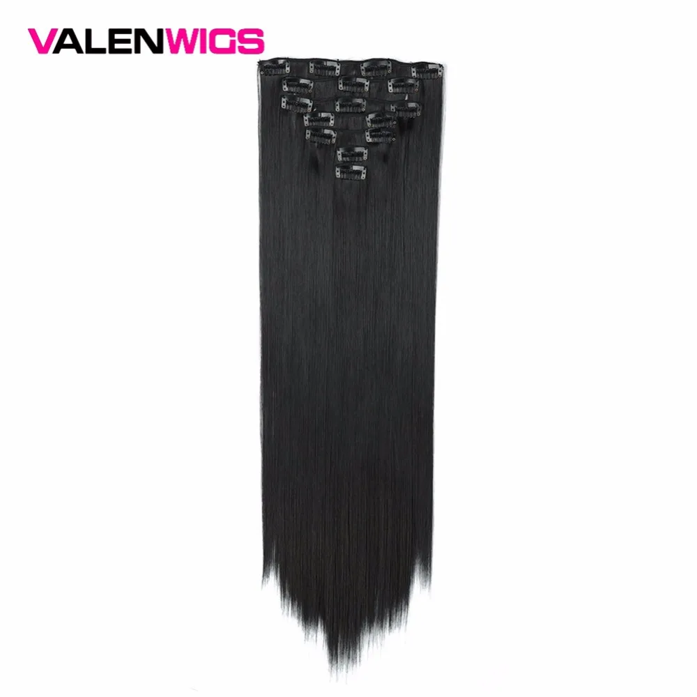 Valenwigs 22"130g Long Straight Pure Color 7 Pic Synthetic Hair Pieces High Temperature Fiber Full Head Clip In Hair Extension
Valenwigs 22"130g Long Straight Pure Color 7 Pic Synthetic Hair Pieces High Temperature Fiber Full Head Clip In Hair Extension