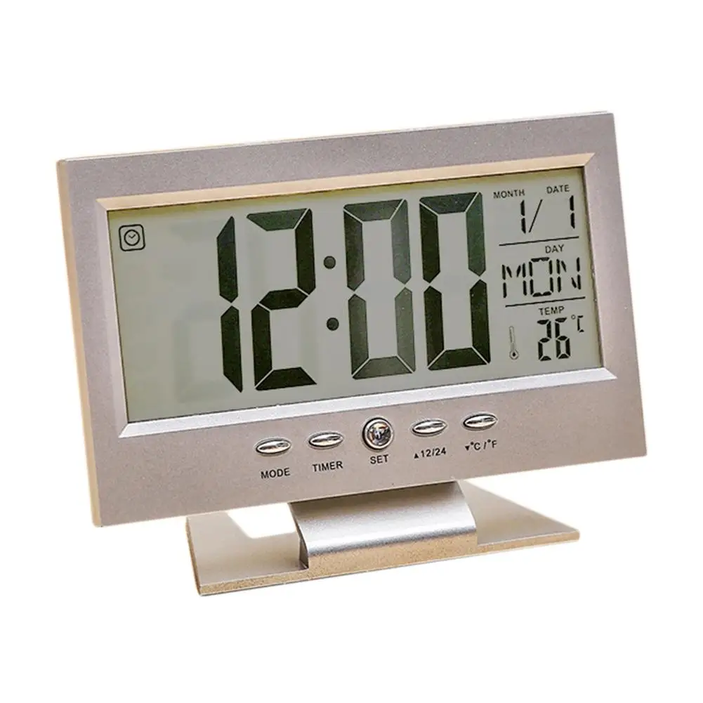 LCD Alarm Clock Voice Control Perpetual Calendar Timer Electronic Desk Alarm Clock Fashionable Digital Perpetual Calendar Clocks
LCD Alarm Clock Voice Control Perpetual Calendar Timer Electronic Desk Alarm Clock Fashionable Digital Perpetual Calendar Clocks