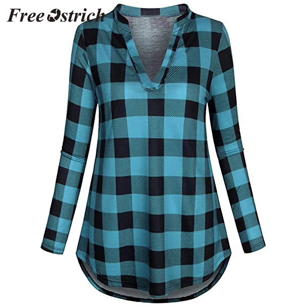 Free Ostrich Blouses Tops Women's Split V Neck Long Sleve Casual Roll-up Plaid Tunic Blouses Tops Fashion Plaid Shirt For Women
Free Ostrich Blouses Tops Women's Split V Neck Long Sleve Casual Roll-up Plaid Tunic Blouses Tops Fashion Plaid Shirt For Women