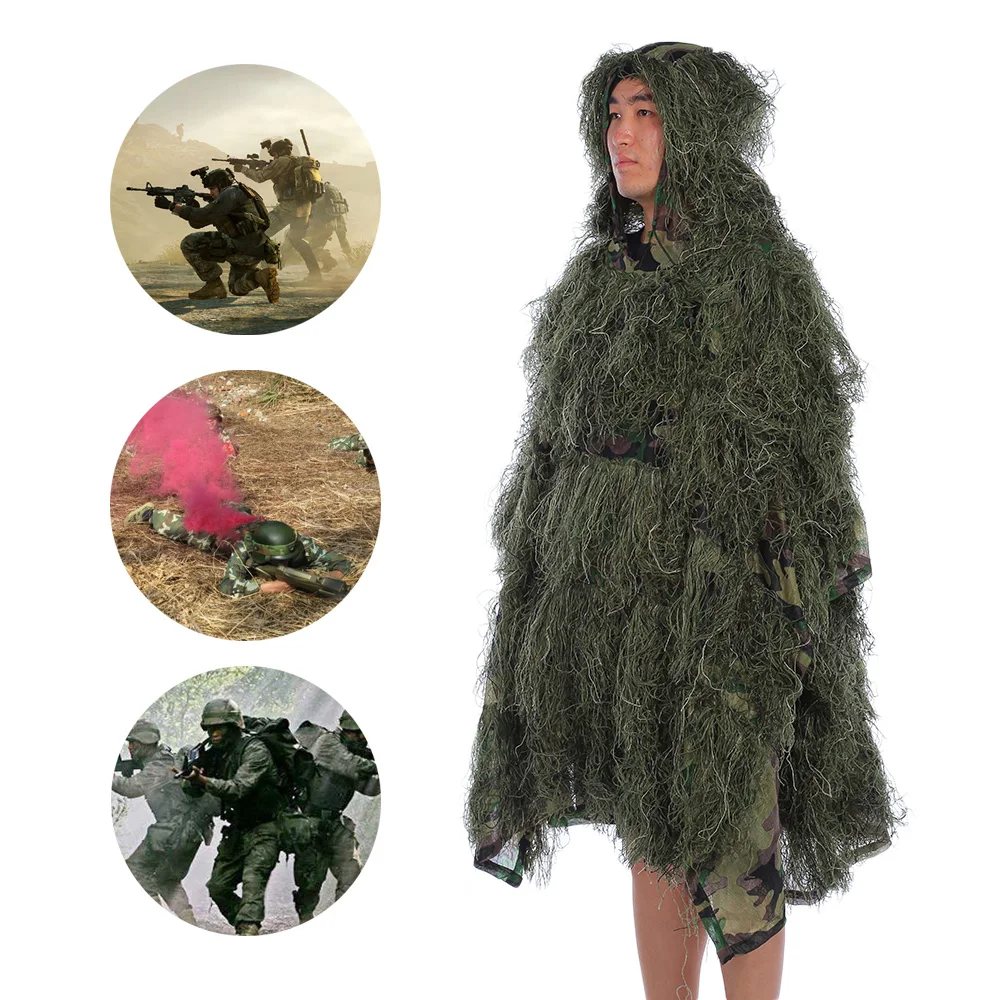 Outlife Camouflage Suits Cloak Jungle Hunting Clothes Ghillie Suit Desert Woodland Sniper Birdwatching Poncho
Outlife Camouflage Suits Cloak Jungle Hunting Clothes Ghillie Suit Desert Woodland Sniper Birdwatching Poncho