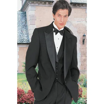 New Arrival Vintage Black Groom Tuxedos Peak Lapel One Button Wedding Groomsman Suit Evening Tuxedos Men's Formal Suit
New Arrival Vintage Black Groom Tuxedos Peak Lapel One Button Wedding Groomsman Suit Evening Tuxedos Men's Formal Suit
