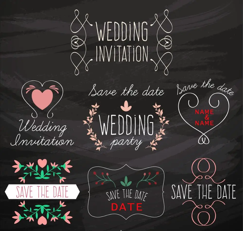 black background simple decorations wedding invitation backdrop