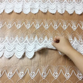 Three-dimensional double mesh cloth embroidery water soluble lace women's wedding dress fabric 
Three-dimensional double mesh cloth embroidery water soluble lace women's wedding dress fabric