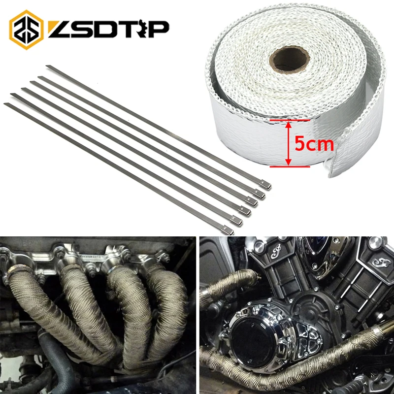 ZSDTRP 5cm*5M 10M 15M Black/Titanium/Sliver Exhaust Heat Wrap Roll Motorcycle Fiberglass Heat Shield Tape with Stainless Ties
ZSDTRP 5cm*5M 10M 15M Black/Titanium/Sliver Exhaust Heat Wrap Roll Motorcycle Fiberglass Heat Shield Tape with Stainless Ties
