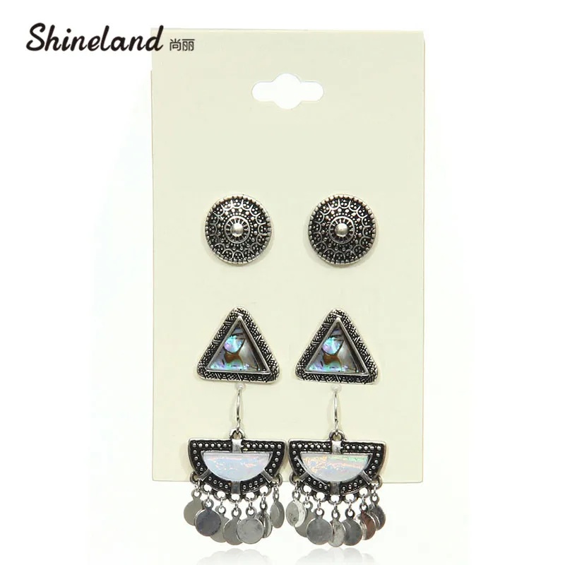 Bohemian Hot Vintage Natural Shell Triangle & Half Round Shape Coin Tassel Earring Set Punk Boucle d'oreille For Women 3Pcs/Sets
Bohemian Hot Vintage Natural Shell Triangle & Half Round Shape Coin Tassel Earring Set Punk Boucle d'oreille For Women 3Pcs/Sets