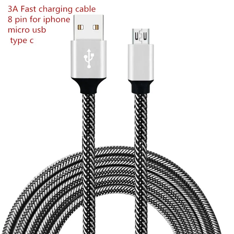 30/100/200 cm 2.4A Fast Charger micro usb/type c /8 pin usb cable Braided Data Line for iphone 5 6 6s 7 8 plus x samsung huawei
30/100/200 cm 2.4A Fast Charger micro usb/type c /8 pin usb cable Braided Data Line for iphone 5 6 6s 7 8 plus x samsung huawei