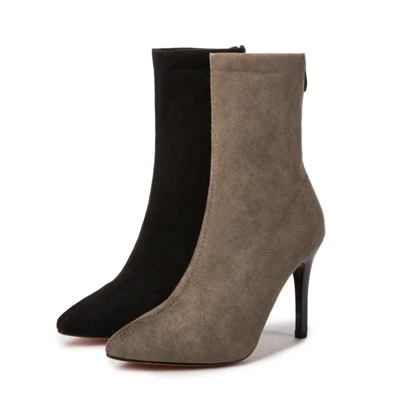 New Women Sock Boots Pointed Toe Elastic High Slip On Heel High Ankle Pumps Stiletto Botas Mujer High Boots Zapatos Muje 2019
New Women Sock Boots Pointed Toe Elastic High Slip On Heel High Ankle Pumps Stiletto Botas Mujer High Boots Zapatos Muje 2019