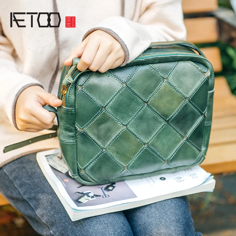 AETOO Handmade female bag retro geometric stitching handbag Baotou layer cowhide large capacity oblique span
AETOO Handmade female bag retro geometric stitching handbag Baotou layer cowhide large capacity oblique span