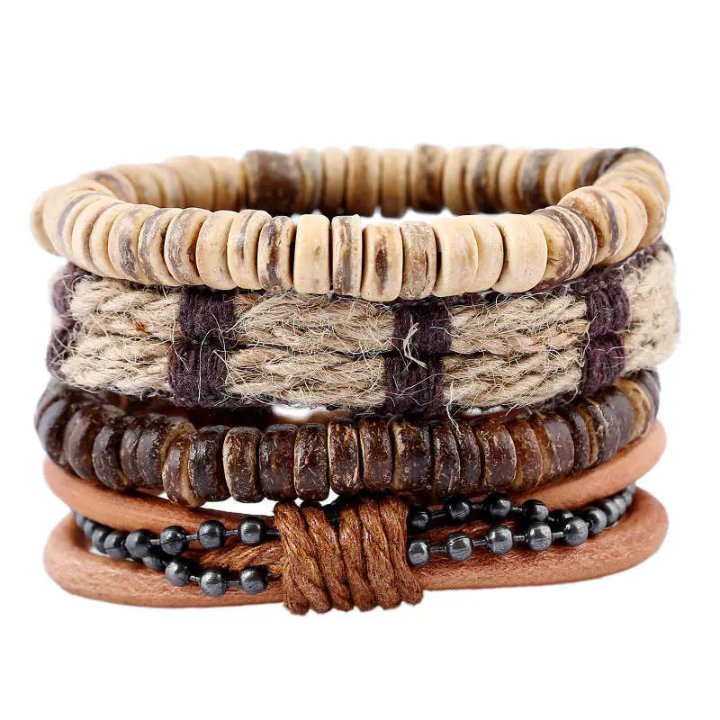 New 4pcs / set Woven Vintage Punk Beads Bracelets Bangles Man Woman Leather Charm Braid Wrap Bracelets Punk Woman Homme Jewelry
New 4pcs / set Woven Vintage Punk Beads Bracelets Bangles Man Woman Leather Charm Braid Wrap Bracelets Punk Woman Homme Jewelry