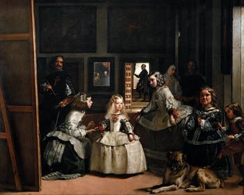 

giant poster classical portrait canvas painting details from Velazquez Diego Rodriguez The Family of Felipe IV or Las Meninas