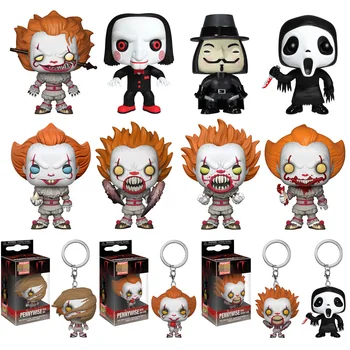 

Funko Pop Horror Movie IT Pennywise Teeth Vinyl Dolls Saw Billy Ghost Face Model Collectibles Action Figure Toys Gifts for Child