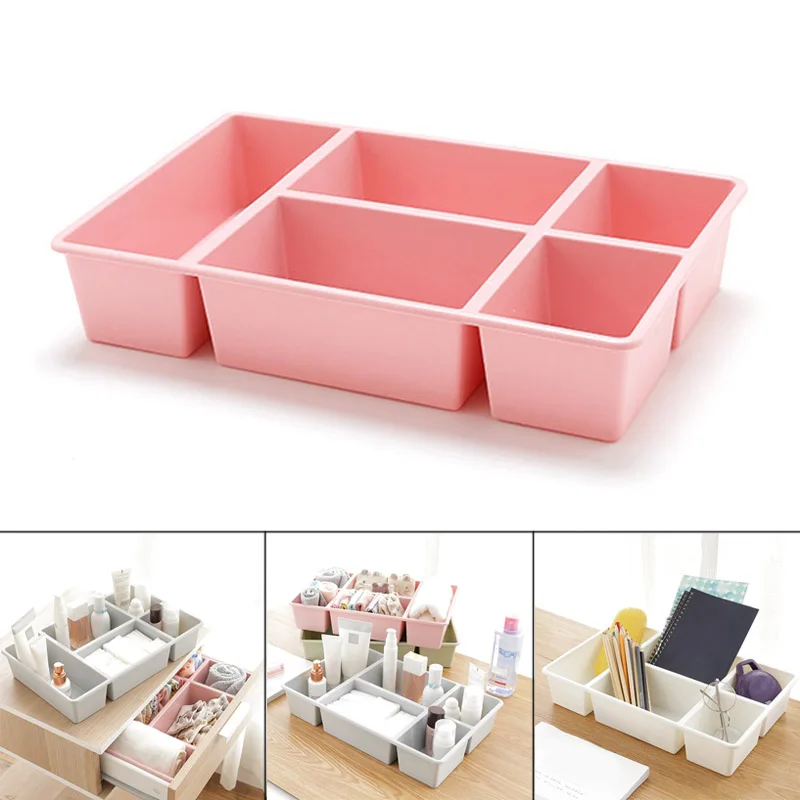 High Quality Plastic Makeup Organizer 5 Grids Desktop Storage Box Cosmetic Sundries Case Container VE
High Quality Plastic Makeup Organizer 5 Grids Desktop Storage Box Cosmetic Sundries Case Container VE