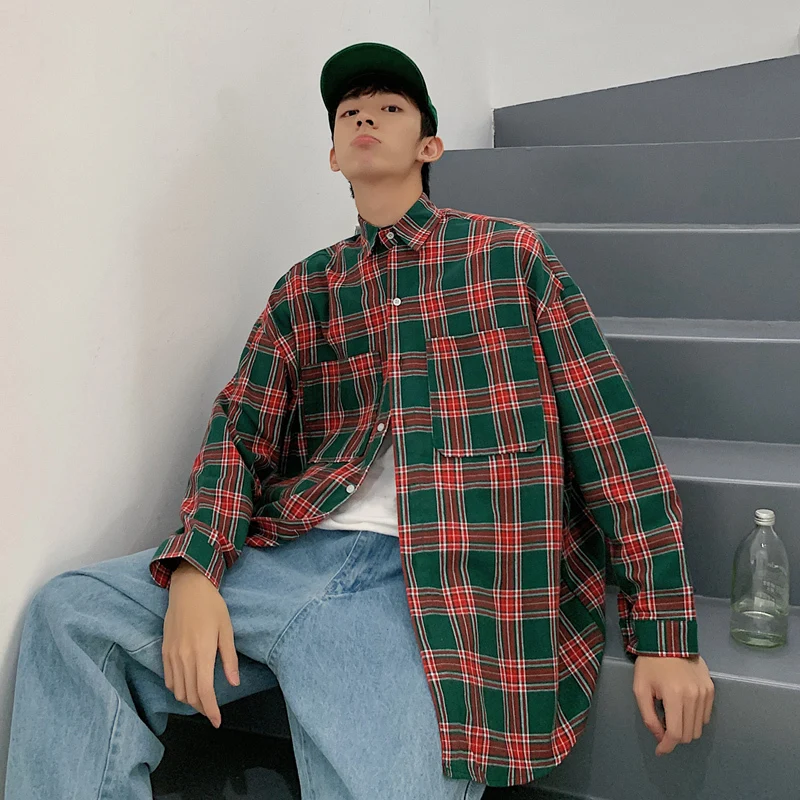 Spring Men Plaid Shirt 2019 New Casual Retro Fashion Long Shirt Man Streetwear Hip Hop Loose Long Sleeve Shirt M-2XL
Spring Men Plaid Shirt 2019 New Casual Retro Fashion Long Shirt Man Streetwear Hip Hop Loose Long Sleeve Shirt M-2XL