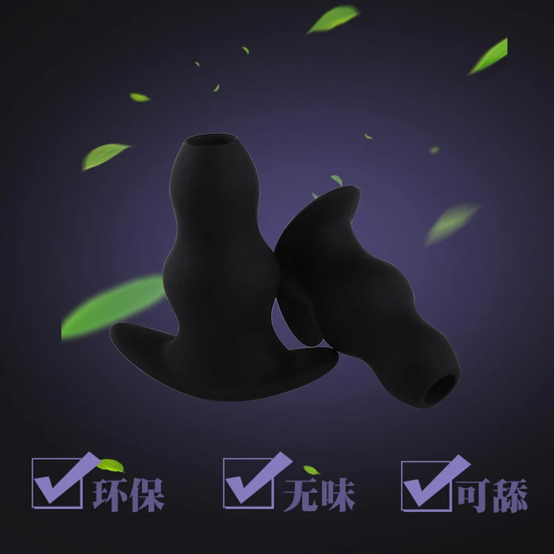 Silicone Hollow Enema Anal Plug Anus Vagina Speculum SM Erotic Toy Prostate Massager Butt Plug Anal Beads Sex Toys For Men Women