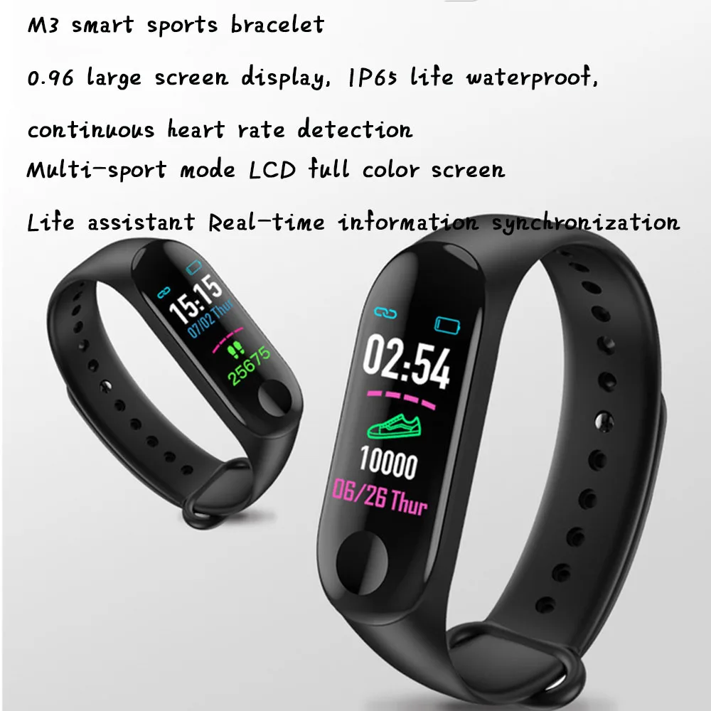 Smart Wristband Fitness Smart Watch Blood Pressure Heart Rate Monitor IP68 Waterproof Sports Bracelet M3
Smart Wristband Fitness Smart Watch Blood Pressure Heart Rate Monitor IP68 Waterproof Sports Bracelet M3