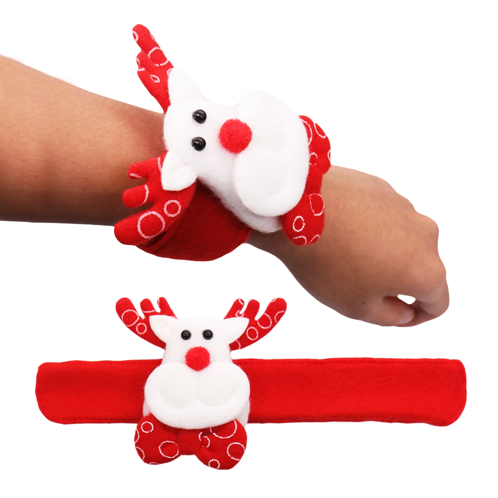 LED Light Glow Wrist Band Christmas Toy Circle Bracelet Santa Claus Snowman Deer