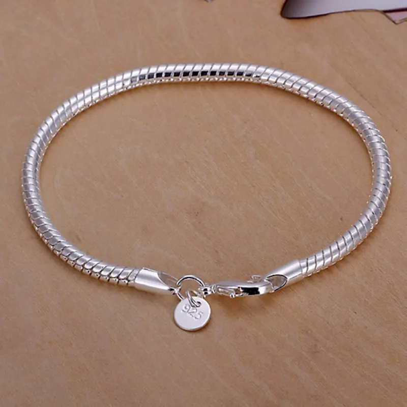 fine summer style 925 sterling silver bracelet 925-sterling-silver jewelry 4mm snake chain bracelets for women men SB159
fine summer style 925 sterling silver bracelet 925-sterling-silver jewelry 4mm snake chain bracelets for women men SB159