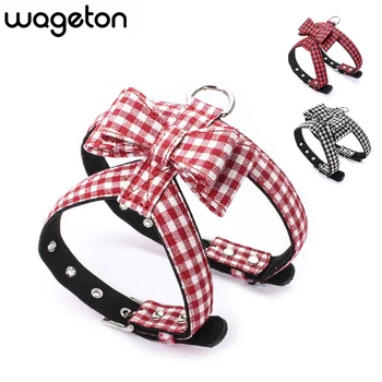 Plaid Dog Harness Wageton Soft Suede Padded Bow Tie Pet Chest Strap Collars Accessories for Puppies Small Medium Large Dogs
Plaid Dog Harness Wageton Soft Suede Padded Bow Tie Pet Chest Strap Collars Accessories for Puppies Small Medium Large Dogs