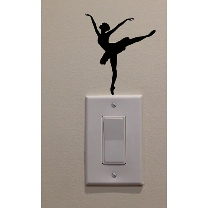 Ballet Dancer Dancing Home Decoration Vinyl Switch Sticker Decal 5WS0021