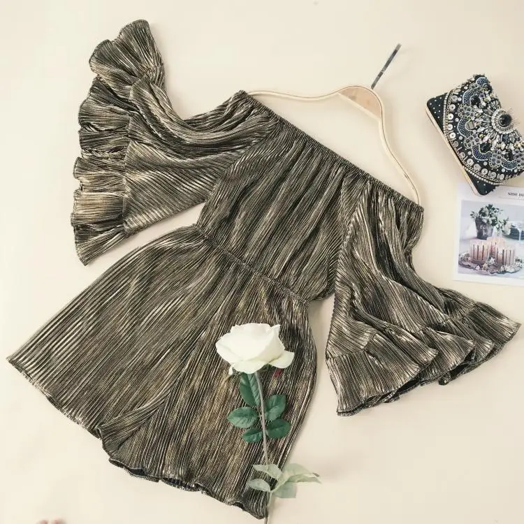 Amolapha Women Shiner Playsuits Slash Neck Flare Sleeve Female Woman Casual Playsuit Costumes
Amolapha Women Shiner Playsuits Slash Neck Flare Sleeve Female Woman Casual Playsuit Costumes