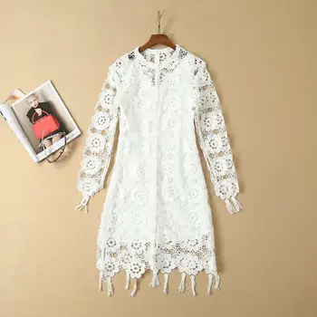 New clothes for women in Europe and the United States for the summer of 2019 Long-sleeved round collar Hollowed-out floral dress
New clothes for women in Europe and the United States for the summer of 2019 Long-sleeved round collar Hollowed-out floral dress