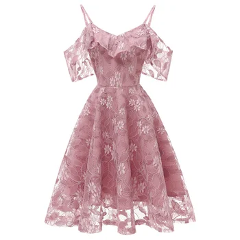 Vintage Spring Summer Spaghetti Strap V-neck Lace Dress 2019 Women Party Dress
Vintage Spring Summer Spaghetti Strap V-neck Lace Dress 2019 Women Party Dress