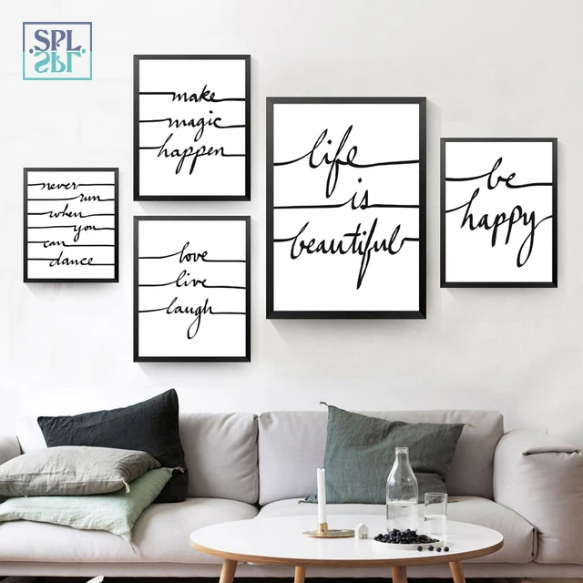 SPLSPL Be Happy! Black and White Quote Canvas Art Print Poster and Painting Wall Picture For Home Decor No Frame
SPLSPL Be Happy! Black and White Quote Canvas Art Print Poster and Painting Wall Picture For Home Decor No Frame