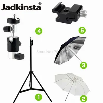 5in1 Studio Photography Kit Light Stand Tripod + Swivel Flash Bracket + 33 inch Soft and Reflective Umbrella + Cold Shoe Adapter
5in1 Studio Photography Kit Light Stand Tripod + Swivel Flash Bracket + 33 inch Soft and Reflective Umbrella + Cold Shoe Adapter
