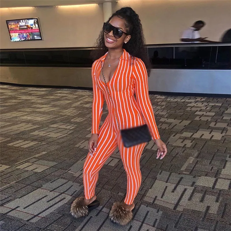 Striped V-Neck Sexy Long Sleeve Slim Jumpsuit Skinny 2019 Summer Women Fashion High Waist Streetwear Club Bodycon Bodysuit
Striped V-Neck Sexy Long Sleeve Slim Jumpsuit Skinny 2019 Summer Women Fashion High Waist Streetwear Club Bodycon Bodysuit