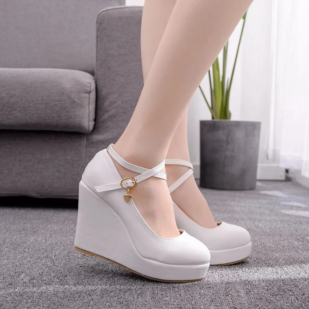 Women's Wedge Sandals Ladies Cross Strap Close Toe Wedge Sandals Large Size Platform Wedges Shoes White Solid Shoes For Women
Women's Wedge Sandals Ladies Cross Strap Close Toe Wedge Sandals Large Size Platform Wedges Shoes White Solid Shoes For Women