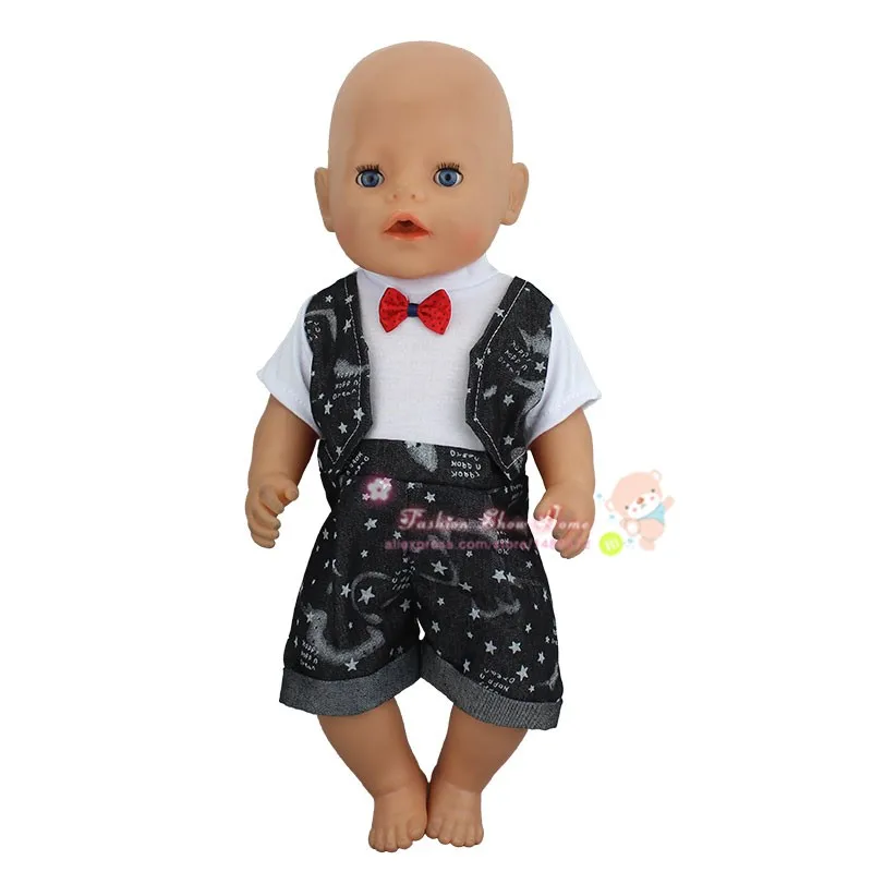 

dot cowboy set clothes Wear for 43cm/17inch baby Doll,Children best Birthday Gift(only sell clothes)