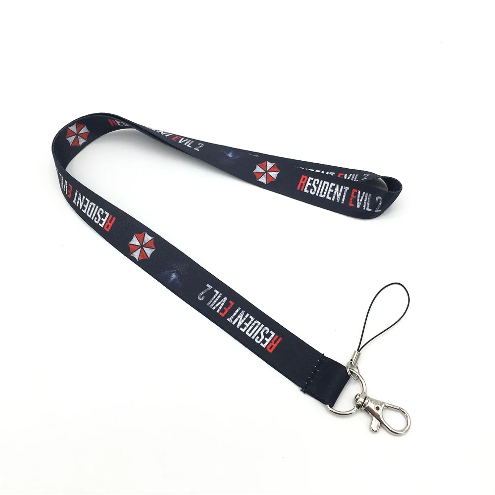New RESIDENT EVIL 2 LANYARD Black Red White